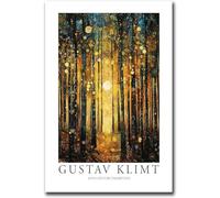 Rikin Liuff Gustav Klimt Impressions Soleil Forêt Arbres Peinture sur toile Gustav Klimt Affiche d’exposition murale Gustav Klimt Oeuvre d’art Photo pour la décoration intérieure 40x60cm Sans cadre