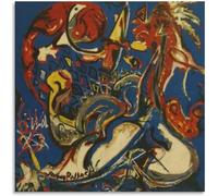 Rikin Liuff La lune par Jackson Pollock affiche et peinture abstraite toile Prinrs Jackson Pollock Art mural pour le bureau à domicile décoration murale 20x20inx1 sans cadre