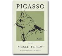 Rikin Liuff Pablo Picasso Poster《Le chat vert sauge》Art mural Picasso imprime Peinture sur toile abstraite pour salon Décor mural 40x50cmx1 Sans cadre