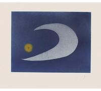 Rikin Liuff Peinture abstraite de Joan Miró《The Blue Moon》Affiche et estampes Vintage Œuvre murale en toile de Joan Miró pour déco de salon 40x50cmx1 sans cadre
