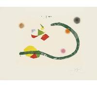 Rikin Liuff Peinture abstraite de Joan Miró《The Green Line》Affiche et estampes Vintage Œuvre murale Joan Miró en toile pour salon Décoration 40x60cmx1 sans cadre