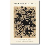 Rikin Liuff Sans titre par Jackson Pollock affiche et peinture abstraite toile Prinrs Jackson Pollock Art mural pour bureau à domicile décoration murale 16x24inx1 sans cadre