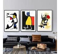 Rikin Liuff Sans titre par Joan Miro Affiche Abstract Art mural Joan Miro Gravures Tableau moderne sur toile Peinture surréaliste pour la maison 40x60cmx3 Sans cadre