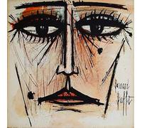 Rikin Liuff The Face Eyes de Bernard Buffet Affiche et impressions Illustration abstraite murale Tableau Bernard Buffet Toile pour décoration de chambre 40x40cmx1 sans cadre
