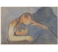 Rikin Liuff Vampire par Edvard Munch Art mural Tableau vintage Peinture sur toile Edvard Munch Affiche et gravures pour la déco du salon 40x55cmx1 sans cadre