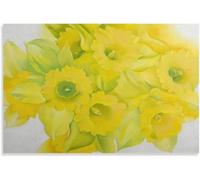 Rikin Liuff Yellow Floral par Georgia O’Keeffe Peinture sur toile abstraite Art mural Georgia O’Keeffe Affiche et gravures pour décoration intérieure 40x70cmx1 sans cadre