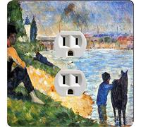 Rikki Knight 3035 Outlet Georges-Pierre Seurat Art A Swimming Pool in Anieres Design Outlet Plate