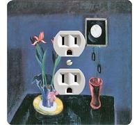 Rikki Knight 3198 Outlet Walter Gramatte Art Still Life Horloge & Tulip Pot Design Plaque de sortie