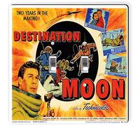 Rikki Knight 3705 Double Bascule Vintage Movie Posters Art Destination Moon 2 Design Plaque Interrupteur