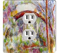 Rikki Knight RK-OUTLET-3128 Paul Cezzane Art River at the Bridge of Three Sources Design Outlet Plate