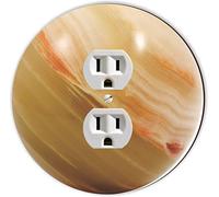 Rikki Knight RND-OUTLET-178 Plateau rond en marbre Marron