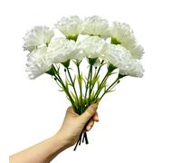 Rikyo Bouquets de 27,9 cm à 10 tiges, ne se décolorent Pas, Mini pétales en Soie pour Toile de Fond de Mariage, Arche, décoration Murale, Couronne décoration de fête et de Mariage (Blanc)