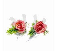 Rikyo Bracelet de poignet rose et boutonnière pour homme, corsage pour bal de fin d'année, fleur de mariée, cérémonie de fleurs, décoration de fête de mariage, bal de fin d'année, pétales faits à la