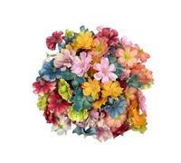 Rikyo Lot de 100 fleurs de cerisier artificielles en soie multicolores de 5,1 cm pour fête de mariage, chaussures, chapeaux, couronne, décoration de couronne, mini fleurs en vrac pour travaux manuels