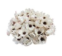 Rikyo Lot de 100 têtes de coquelicot anémone artificielles en soie pour décoration de mariage, chambre d'enfant, couronne, guirlande de gâteaux (blanc)