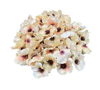 Rikyo Lot de 100 têtes de coquelicot artificielles en soie pour décoration de mariage, chambre d'enfant, décoration d'arche, couronne, décoration de gâteau (champagne)
