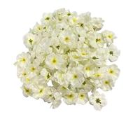 Rikyo Lot de 100 têtes de fleurs de cerisier artificielles en soie pour décoration de mariage, chambre d'enfant, décoration d'arche, couronne, guirlande de gâteaux (blanc)