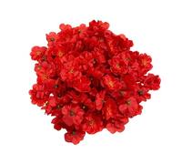 Rikyo Lot de 100 têtes de fleurs de cerisier artificielles en soie pour décoration de mariage, mur de chambre d'enfant, couronne, guirlande de gâteaux (rouge)