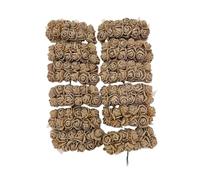 Rikyo Lot de 144 mini têtes de roses artificielles et tige souple, 25 mm, en polyéthylène, pour bricolage, mariage, pinces à cheveux, dessus de gâteau, boutonnière de poignet, couronne de fleurs