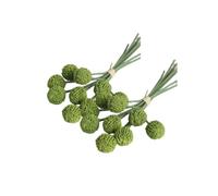 Rikyo Lot de 18 tiges de fleurs artificielles de 25.4 cm,Bouquet de fleurs artificielles,Craspédie permanent,Pour loisirs créatifs, couronne, décoration de table, magasin de vacances (vert)