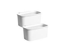 Rikyo Lot de 2 porte-gobelets blancs à suspendre, 25,4 x 12,7 x 11,4 cm, panier de rangement, panier de rangement pour chariot à roulettes, seaux suspendus, seau de rangement, pot de rangement de
