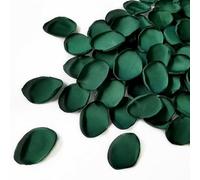 Rikyo Lot de 200 pétales de rose en soie pour mariage, allée, gâteau, buffet, table de buffet, 45 mm, bord brûlé (vert noirâtre)