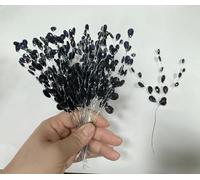 Rikyo Lot de 30 pics floraux en acrylique avec tiges douces, 17,1 cm pour bouquets de fleurs artificielles en perles de baies pour couronne, bracelet, fleur, pinces à cheveux de mariée, décoration de