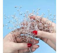 Rikyo Lot de 30 pics floraux en acrylique propre et tiges douces, bouquets de fleurs artificielles de 17,1 cm, pour couronne, bracelet, fleur, pinces à cheveux, décoration de gâteaux