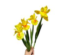 Rikyo Lot de 4 fleurs d'iris artificielles en soie à longue tige 45,7 cm - Bouquet de fleurs artificielles d'Irlande en polyuréthane pour arrangements, centre de table, fête à la maison et mariage,