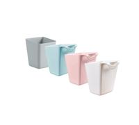 Rikyo Lot de 4 porte-gobelets à suspendre, panier de rangement à roulettes, accessoires de chariot à roulettes, 11,9 x 10,2 cm, pots à crayons suspendus, pots à plantes,pot à maquillage(4 couleurs)
