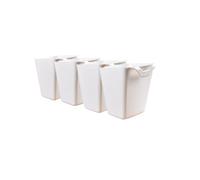 Rikyo Lot de 4 porte-gobelets à suspendre, panier de rangement à roulettes, accessoires de chariot à roulettes, 11,9 x 10,2 cm, pots à crayons suspendus, pots à plantes,pot à maquillage (blanc)