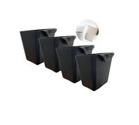 Rikyo Lot de 4 porte-gobelets à suspendre, panier de rangement à roulettes, accessoires de chariot à roulettes, 12 x 10 cm, seaux à suspendre, porte-crayons de maquillage (noir)