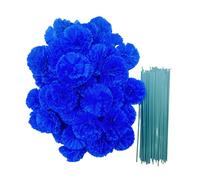 Rikyo Lot de 50 têtes de fleurs artificielles en soie avec tiges, garniture pour vase, têtes de fleurs de souci de 5 cm pour la décoration de la maison pour Diwali, Jour des Morts, guirlande