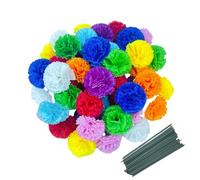 Rikyo Lot de 50 têtes de fleurs artificielles en soie avec tiges - Remplissage de vase pour décoration d'intérieur, fête de mariage, anniversaire, gâteau - Corsage de poignet - Têtes de pétales de 7,6