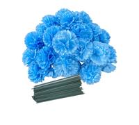 Rikyo Lot de 50 têtes de fleurs artificielles en soie avec tiges - Remplissage de vase pour fête de mariage, anniversaire, décoration de gâteau - Corsage de poignet - Plusieurs têtes de pétales de 7,6