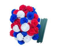 Rikyo Lot de 50 têtes de fleurs artificielles en soie avec tiges, remplissage de vase, têtes de fleurs de souci de 5,1 cm pour décoration d'intérieur Diwali, couronne de jour des morts, guirlande de