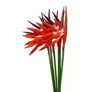 Rikyo Lot de 6 Fleurs artificielles Oiseau du Paradis de 58,4 cm - Fleurs permanentes - fête de Mariage, Restaurant, Fond de Mariage, Centre de Table,Arrangement de Plantes en Pot(Orange)