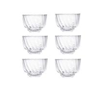 Rikyo Lot de 6 tasses à saké japonais, tasse à thé en verre résistant à la chaleur, mini tasses à expresso, service à thé kung fu, petite tasse à thé chinoise, 50 ml, sans poignées, carafe à saké