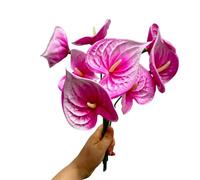 Rikyo Lot de 8 fleurs de lys artificielles permanentes en anthurium pour décoration d'intérieur, bouquet, maison, mariage, festival, artisanat, arrangements décoratifs de magasin, accessoires de