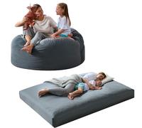 Rilelola Pouf poire géant pour adultes avec rembourrage en mousse à mémoire de forme, pouf convertible qui se replie de chaise paresseuse au sol, grand canapé de sol pour toute la famille, lavable en