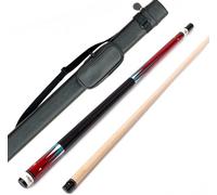 Riley Centurion Queue de Billard American Pool 147 cm Pointe 13 mm avec poignée en Cuir synthétique avec étui (Queue et étui - Rouge)