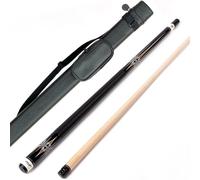 Riley Centurion Queue de Billard American Pool 147 cm Pointe 13 mm avec poignée en Cuir synthétique avec étui(Queue et étui - Noir/Blanc/Beige)