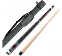 Riley Centurion Queue de Billard American Pool 147 cm Pointe 13 mm Enroulé en Lin avec Protections de Joints avec étui(Queue et étui - Rouge/Blanc/Bleu)