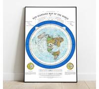 Riley Creative Solutions 1892 Support Carte de la Terre - Alexandre Score de Neuf Standard Carte du Monde 24 x 36 Grande Affiche Murale Score 24 x 36 Blue Ring
