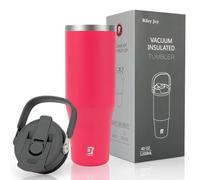 Riley Joy Gourde Isotherme 2.0 - Travel Mug Isotherme 1.2L - Gobelet avec Paille Poignée, Thermos Café pour Chaud ou Glacé en Acier Inoxydable sans BPA pour Voyage Camping