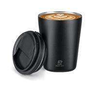 Riley Joy Mug de Voyage Isotherme 350 ml en Acier Inoxydable, Double Paroi sous Vide, Couvercle à Ouverture One-Button, Étanche, 6 à 12h Chaud et Froid (Noir)