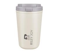Riley Joy Tasse isotherme à double paroi isolée, couvercle anti-fuite, 380 ml, tasse à café à emporter pour café et thé (beige)