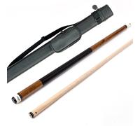 Riley Queue de billard américaine avec manche en cuir synthétique - 58 (147 cm) - Pointe 13 mm (coloration moyenne du bois avec boîte)