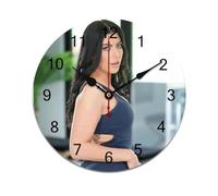 Riley Reid Horloge murale minimaliste sans cadre en PVC durable avec mécanisme de balayage silencieux, idéale pour la chambre, la salle à manger ou la décoration du bureau.