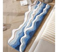 Rileygrove Breezy Weave Bath Rug, 3D Ocean Wave Tufted Carpet, Cute Non-Slip Bathroom Mat, for Bathroom Bedroom (#c,19.7×31.5 in/50 * 80cm)